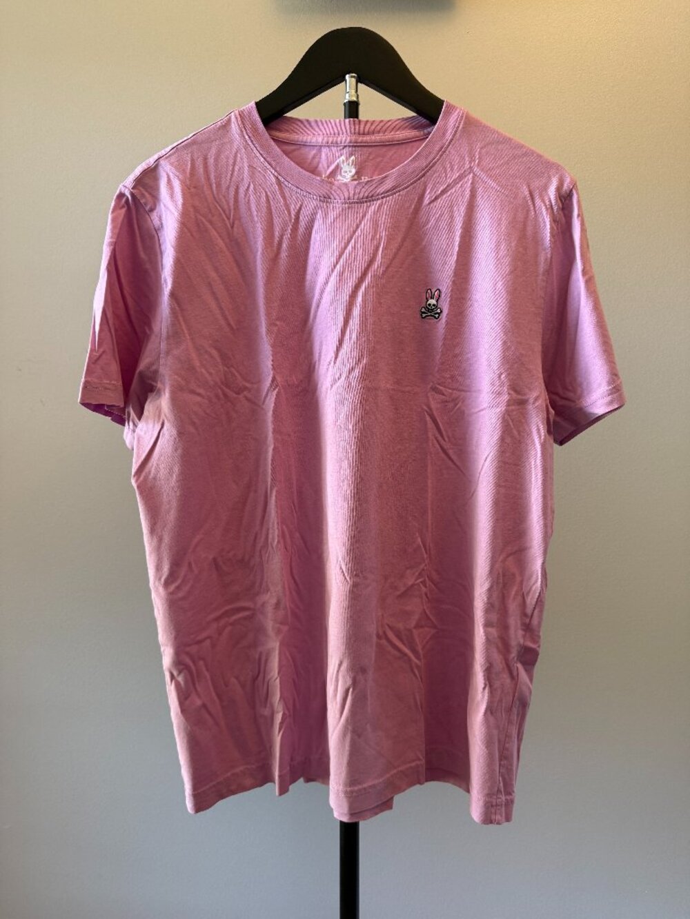 Psycho Bunny Men’s Classic Crew Neck Tee | Pink | Size Small